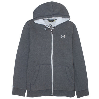 Under Armour Mens Grey Full Zip Hoodie Size L Sports Fleece