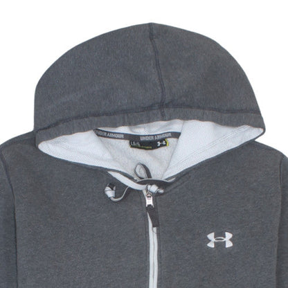 Under Armour Mens Grey Full Zip Hoodie Size L Sports Fleece