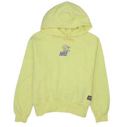 Nike Men’s Yellow Pullover Hoodie Small Graphic Print Fleece