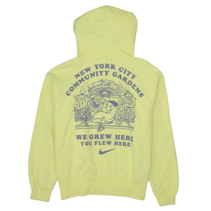 Nike Men’s Yellow Pullover Hoodie Small Graphic Print Fleece