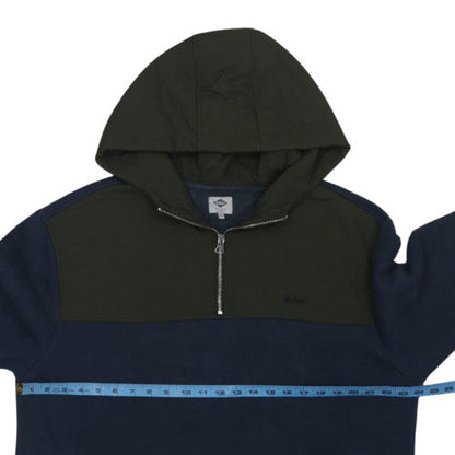 Lee Cooper Men's Blue 1/2 Zip Hooded Sweatshirt 2XL Fleece