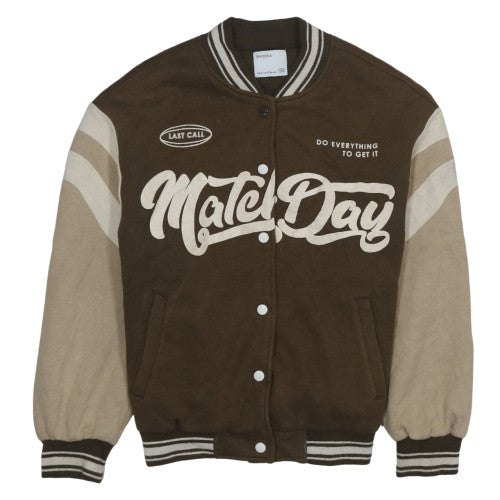 Bershka Men’s Brown Varsity Jacket M Retro College Style