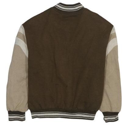 Bershka Men’s Brown Varsity Jacket M Retro College Style