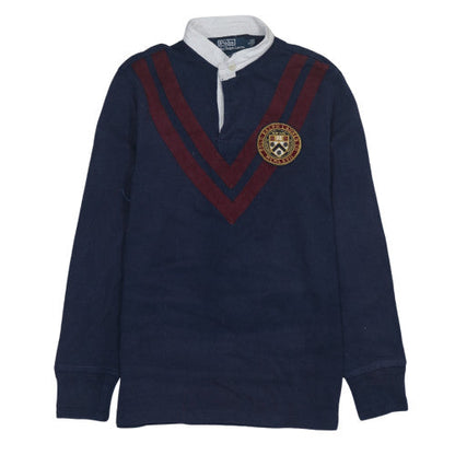 Ralph Lauren Men's Blue Long Sleeve Rugby Polo Shirt Size S