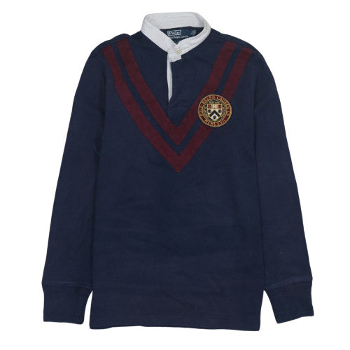 Ralph Lauren Men's Blue Long Sleeve Rugby Polo Shirt Size S