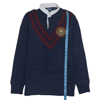 Ralph Lauren Men's Blue Long Sleeve Rugby Polo Shirt Size S