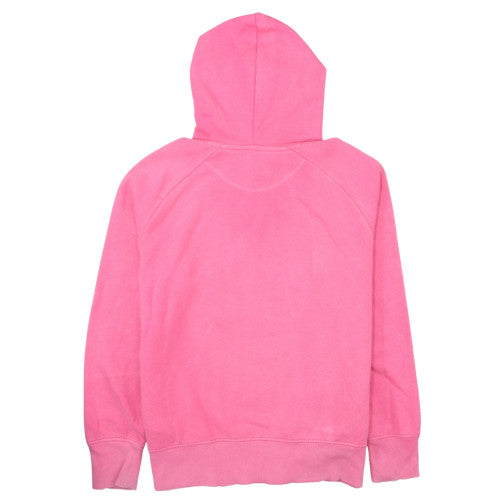 Reebok Womens Pink Pullover Hoodie L Cotton Blend Logo Sweatshirt