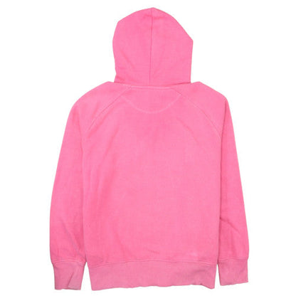 Reebok Womens Pink Pullover Hoodie L Cotton Blend Logo Sweatshirt