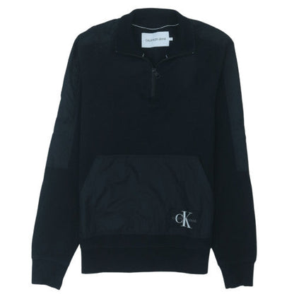 Calvin Klein Jeans Men's Black S 1/4 Zip Sweatshirt Regular Fit