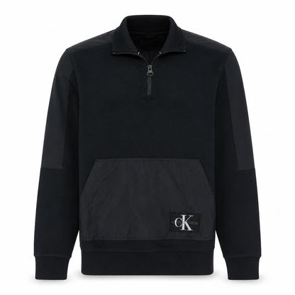 Calvin Klein Jeans Men's Black S 1/4 Zip Sweatshirt Regular Fit