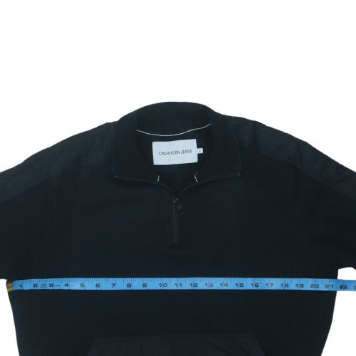 Calvin Klein Jeans Men's Black S 1/4 Zip Sweatshirt Regular Fit