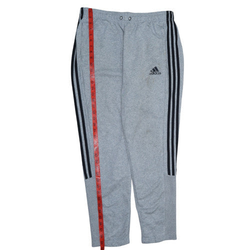 adidas Men's Grey Track Pants L Regular Fit French Terry Tapered