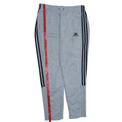 adidas Men's Grey Track Pants L Regular Fit French Terry Tapered
