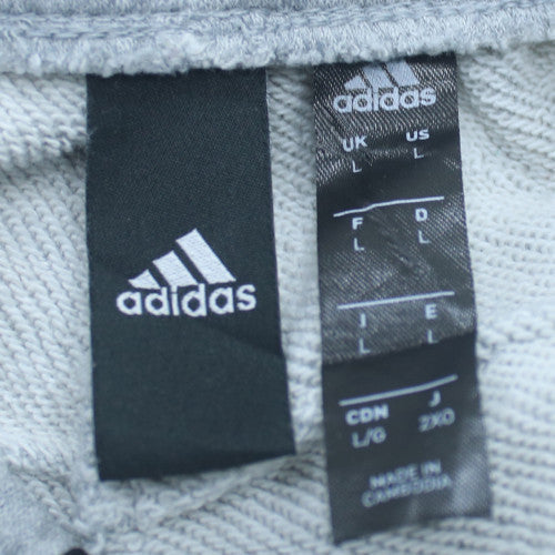 adidas Men's Grey Track Pants L Regular Fit French Terry Tapered