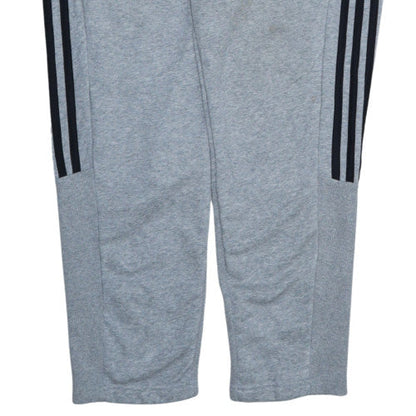 adidas Men's Grey Track Pants L Regular Fit French Terry Tapered