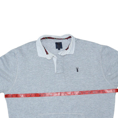 Next Men's Grey Long Sleeve Polo Shirt Size S Cotton Blend