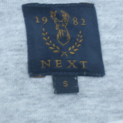 Next Men's Grey Long Sleeve Polo Shirt Size S Cotton Blend