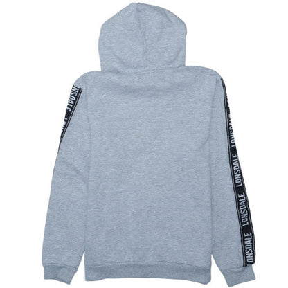Lonsdale Boys Grey Pullover Hoodie Size 14 Logo Print Casual Sweatshirt