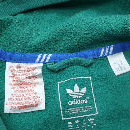 Adidas Men's Green Full Zip Hoodie Size M Regular Logo Sweatshirt