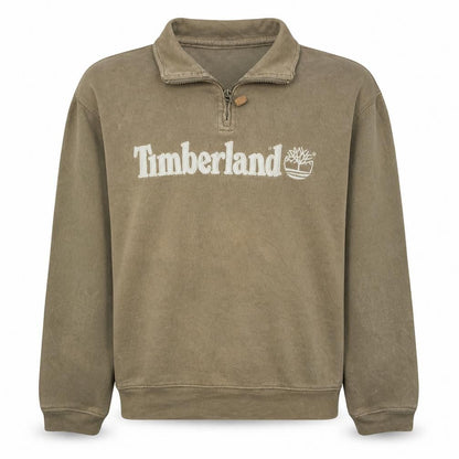 Timberland Men's Brown 1/4 Zip Fleece Sweatshirt Size M