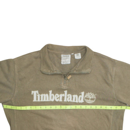 Timberland Men's Brown 1/4 Zip Fleece Sweatshirt Size M