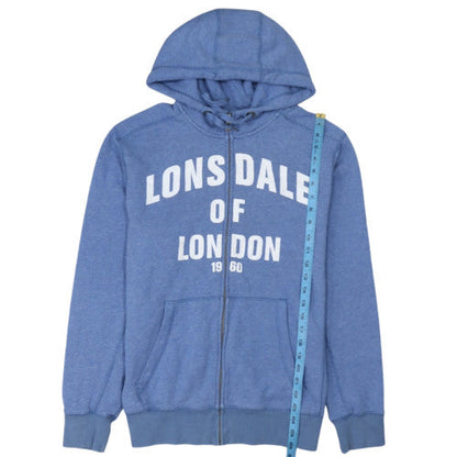 Lonsdale London Men Blue Full Zip Hoodie Large Regular Fit