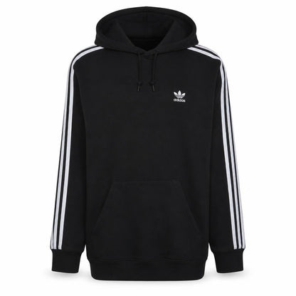 Adidas Men's Black Hoodie Medium Pullover 3-Stripes Classic Style