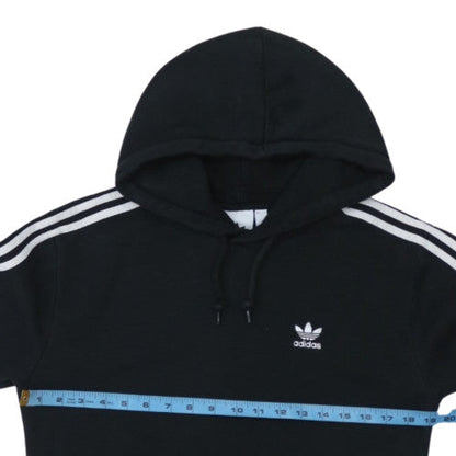 Adidas Men's Black Hoodie Medium Pullover 3-Stripes Classic Style