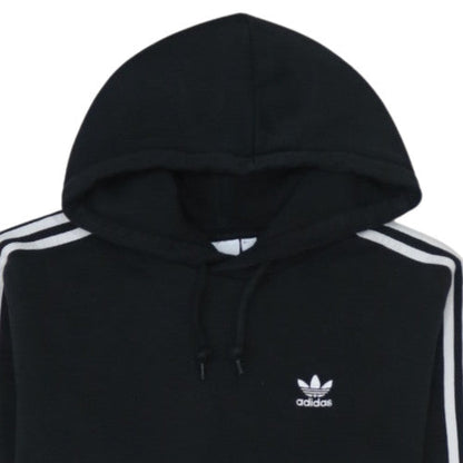 Adidas Men's Black Hoodie Medium Pullover 3-Stripes Classic Style