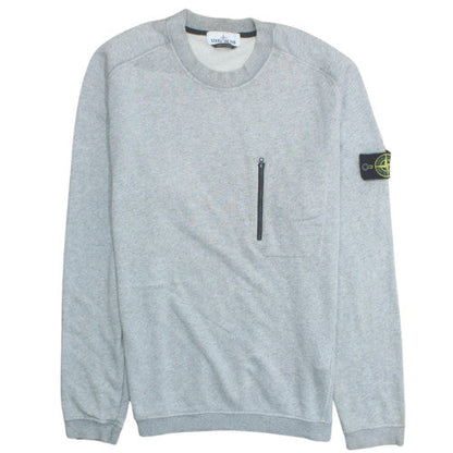Stone Island Men's Grey Crew Neck Pullover Sweatshirt Size M