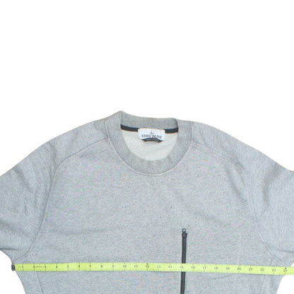 Stone Island Men's Grey Crew Neck Pullover Sweatshirt Size M
