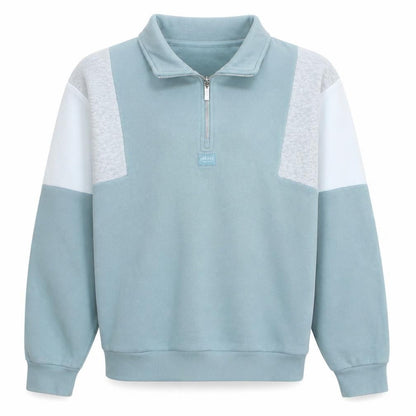 Diesel Men's Blue Colour Block Quarter Zip Sweatshirt L