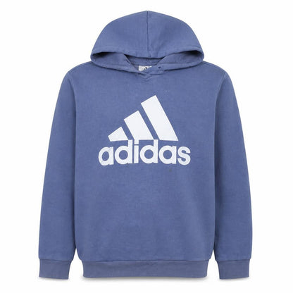 Front view of Adidas Men Blue XL Pullover Hoodie Fleece Logo Sportswear