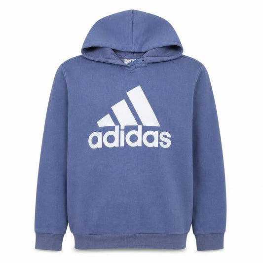 Front view of Adidas Men Blue XL Pullover Hoodie Fleece Logo Sportswear