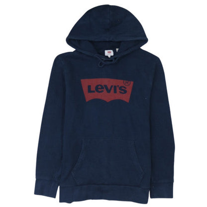 Levi's Men's Blue Pullover Hoodie M Regular Fit Logo Design
