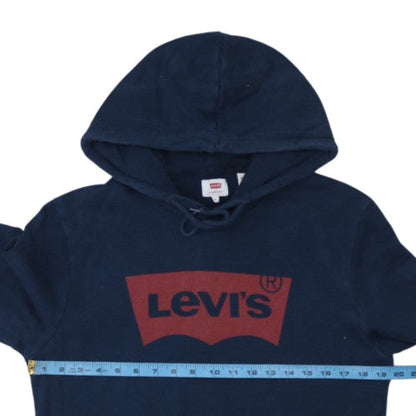 Levi's Men's Blue Pullover Hoodie M Regular Fit Logo Design
