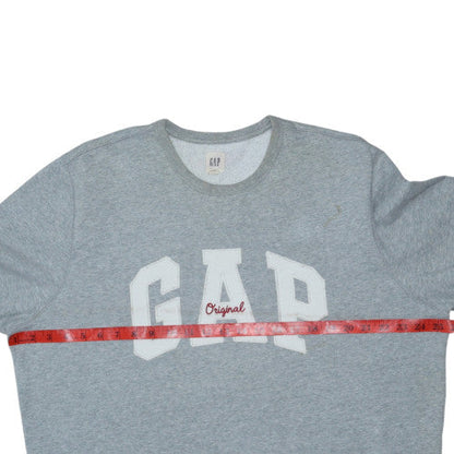 GAP Men's Grey Crew Neck Logo Sweatshirt XL Cotton Blend