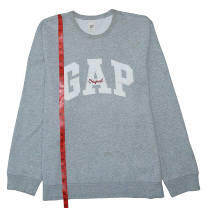 GAP Men's Grey Crew Neck Logo Sweatshirt XL Cotton Blend
