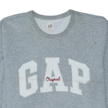 GAP Men's Grey Crew Neck Logo Sweatshirt XL Cotton Blend