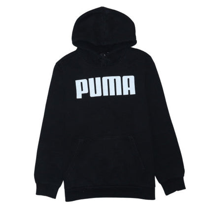 Puma Men's Black Pullover Hoodie M Sports Logo Fleece Sweatshirt