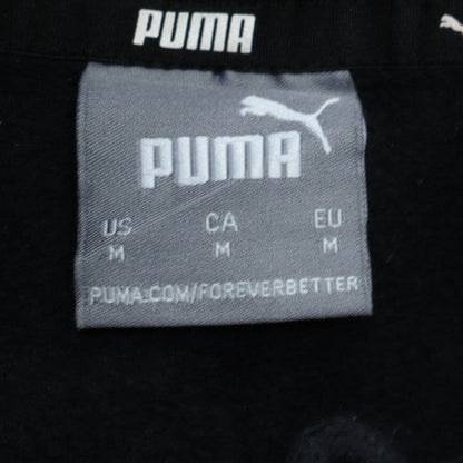 Puma Men's Black Pullover Hoodie M Sports Logo Fleece Sweatshirt