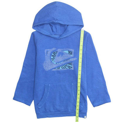 Quiksilver Boys Blue Pullover Hoodie Size 12 Years Cotton Fleece