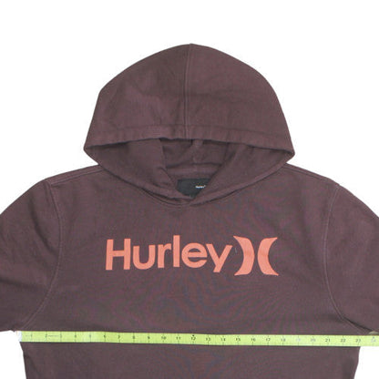 Hurley Men’s Brown Logo Pullover Hoodie Size L Fleece Sweatshirt