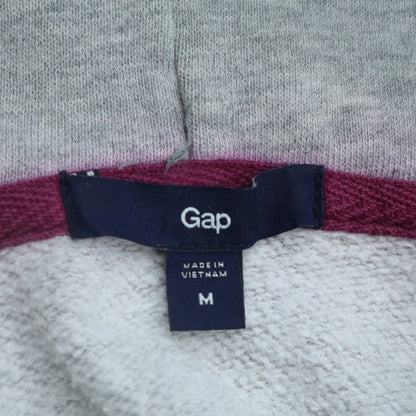 GAP Women Grey Pullover Hoodie Medium Logo Drawstring Casual Sweatshirt