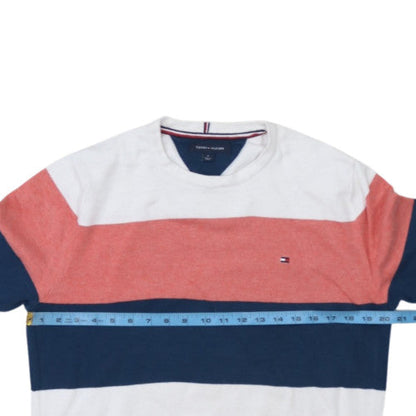 Tommy Hilfiger Men's Multicoloured Cotton Crew Neck Striped Jumper M