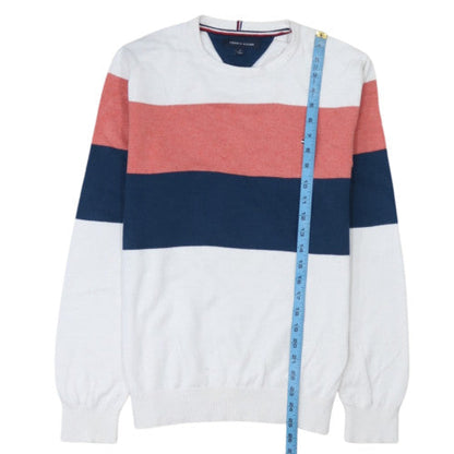 Tommy Hilfiger Men's Multicoloured Cotton Crew Neck Striped Jumper M