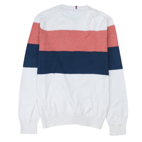 Tommy Hilfiger Men's Multicoloured Cotton Crew Neck Striped Jumper M
