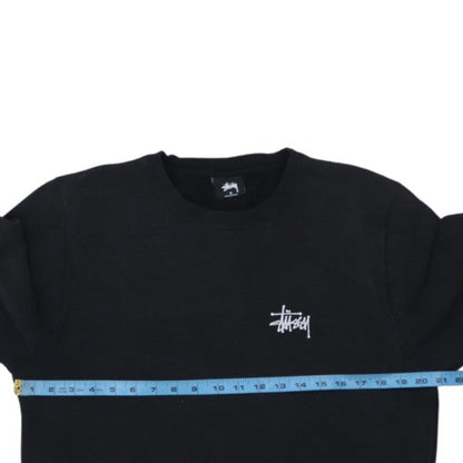 Stussy Mens Black Regular Fit Crew Neck Logo Sweatshirt M