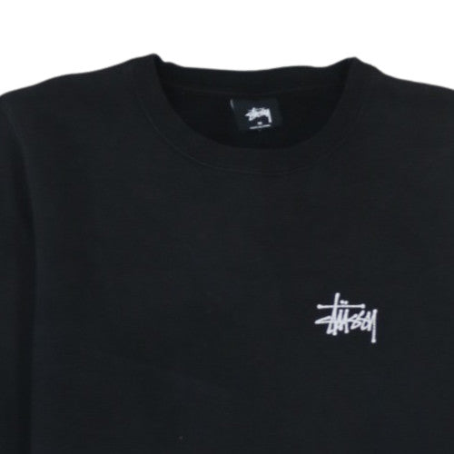 Stussy Mens Black Regular Fit Crew Neck Logo Sweatshirt M