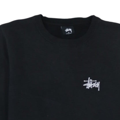 Stussy Mens Black Regular Fit Crew Neck Logo Sweatshirt M